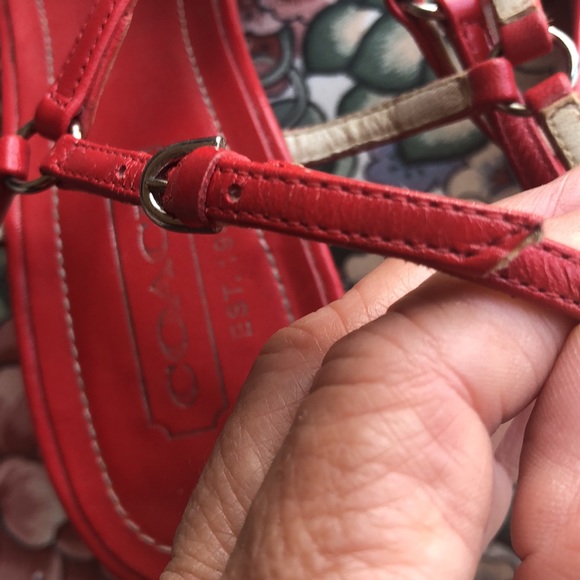 Coach Kelly with floral design sandals leather EUC - Picture 6 of 9